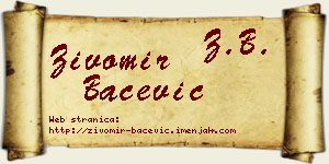 Živomir Bačević vizit kartica